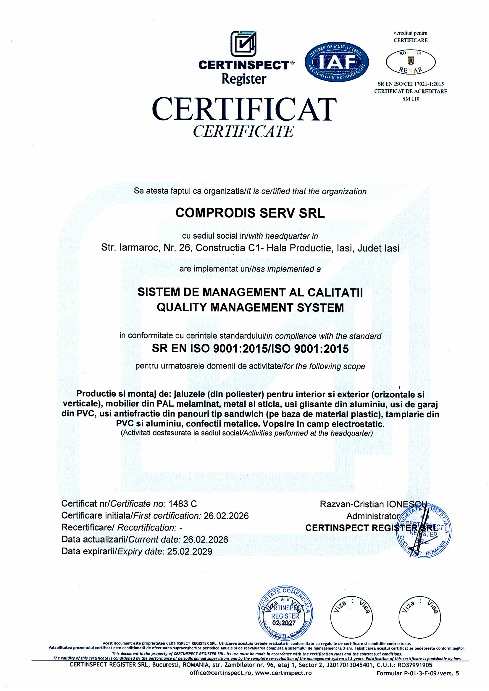 certificare iso